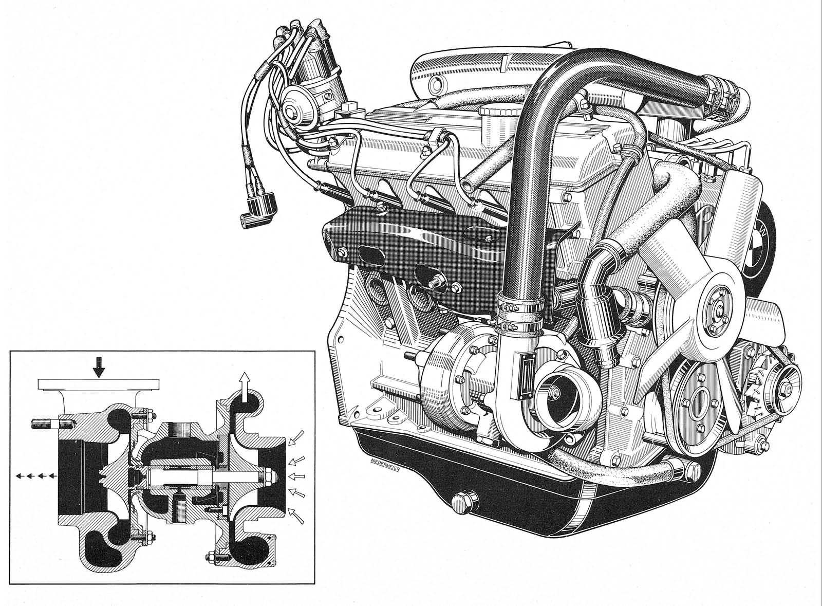Turbo-Motor vom BMW 2002 turbo
