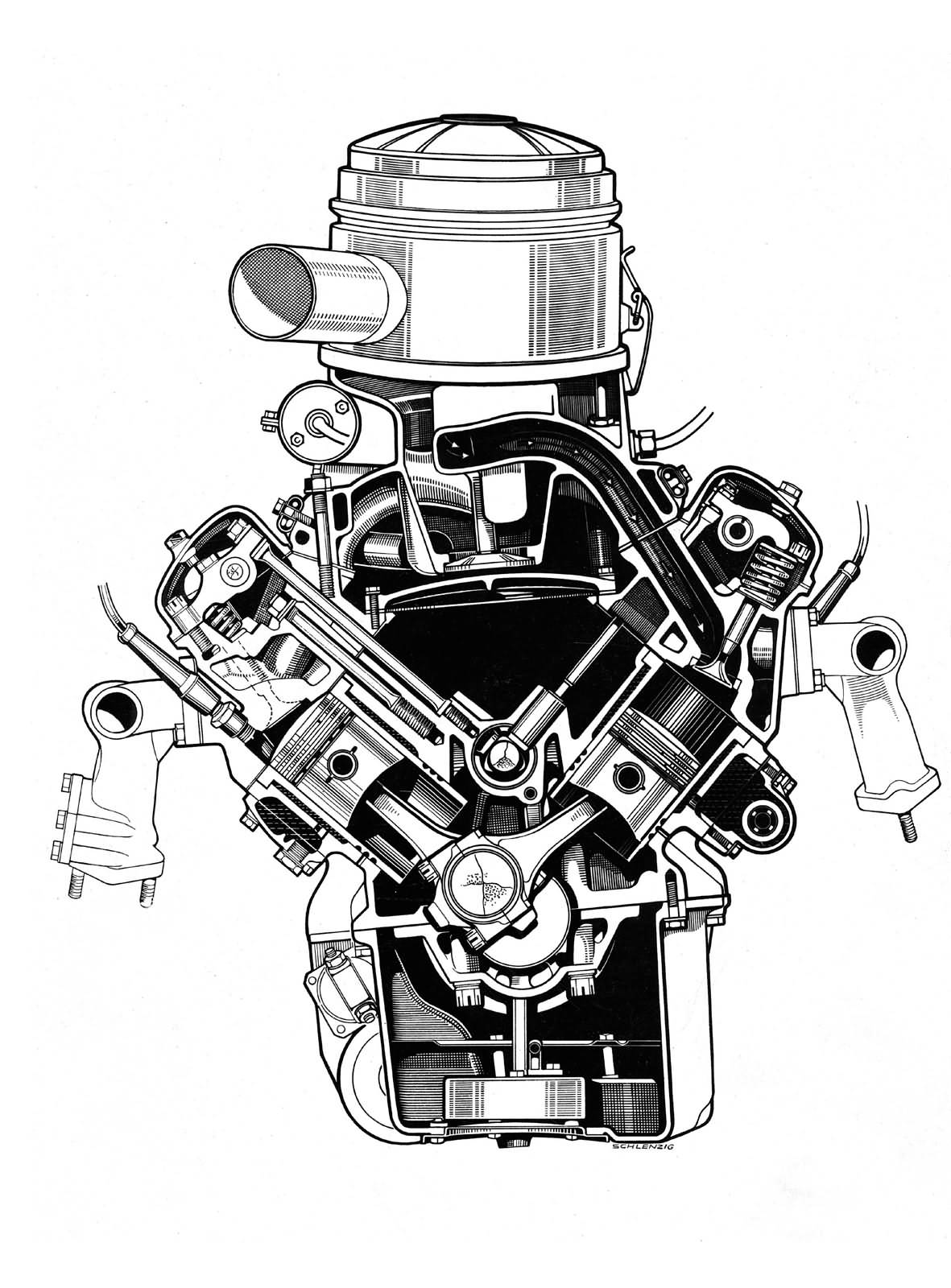 1954: Der erste V8 Motor mit Vollaluminiumblock